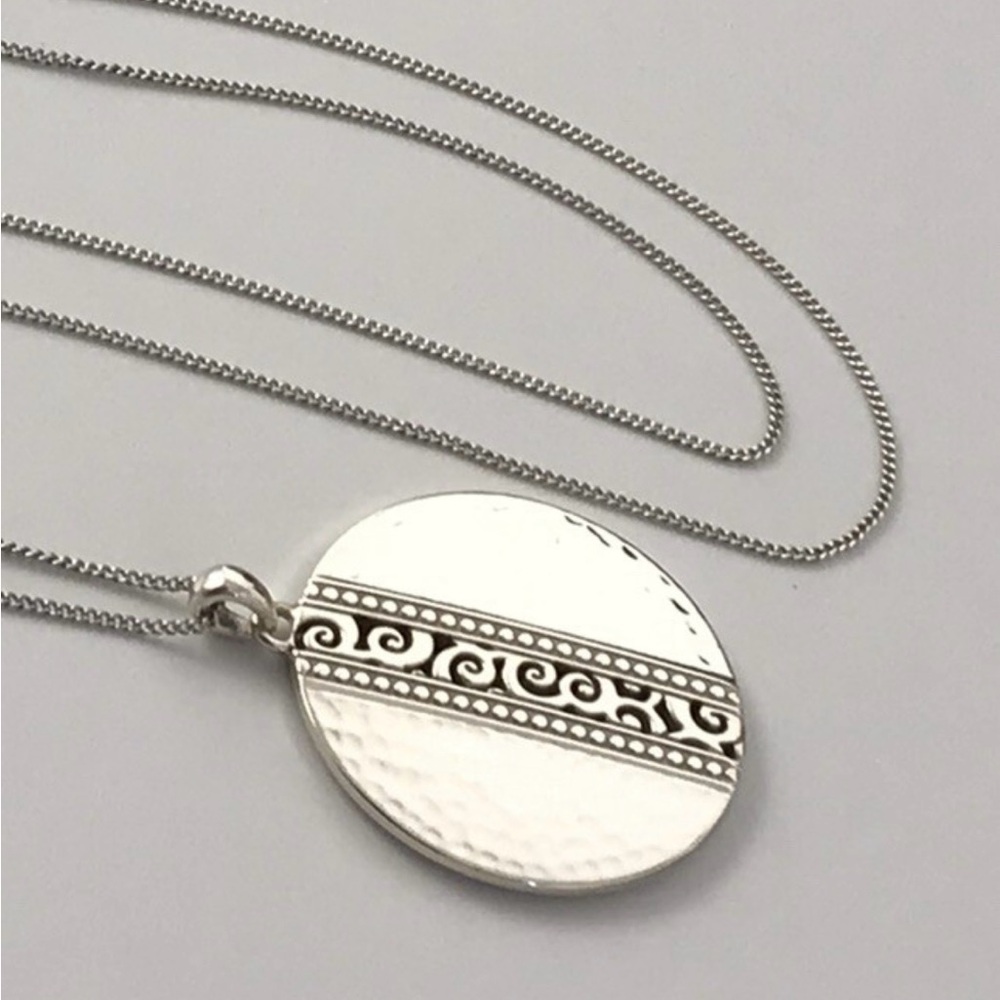 Brighton Silver Patterned Pendant Necklace